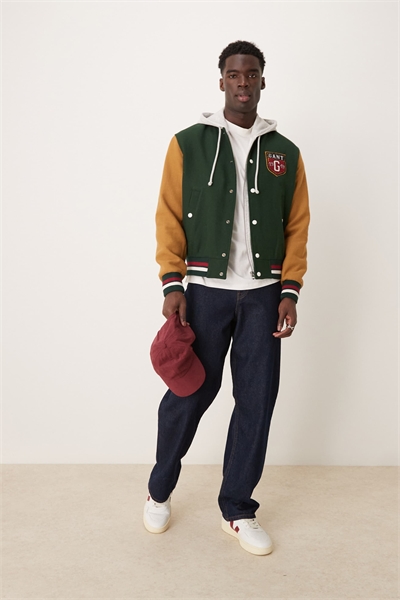 Куртка из шерстяной смеси с логотипом университета, зеленого цвета артикул 139618025