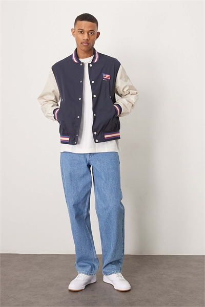 Куртка-варсити с логотипом флага США на спине, темно-синяя артикул 141004749