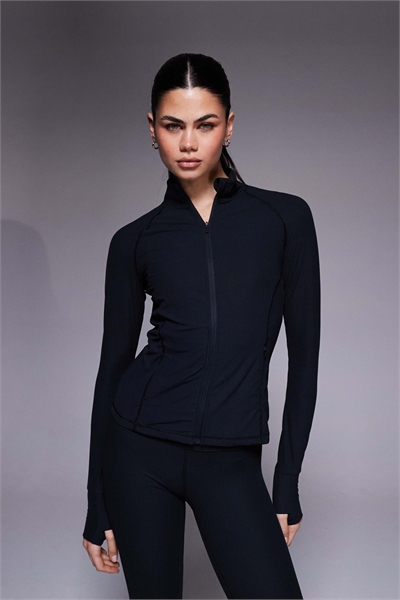 Куртка с длинными рукавами на молнии и ребристой отделкой с мягким прикосновением артикул 147761912