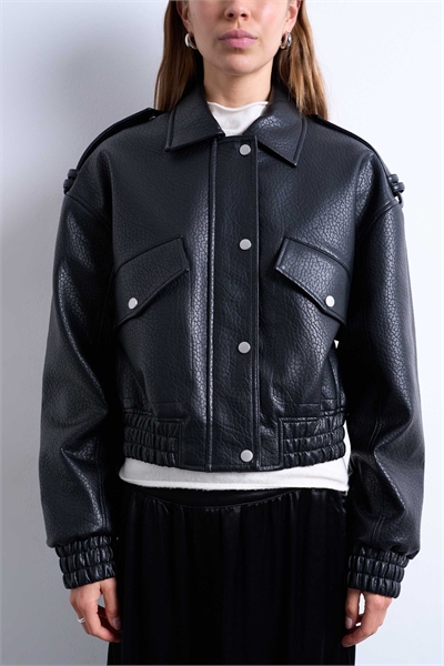 Бомбер из искусственной кожи с эффектом «пузырьков» в стиле 80-х артикул 147897696