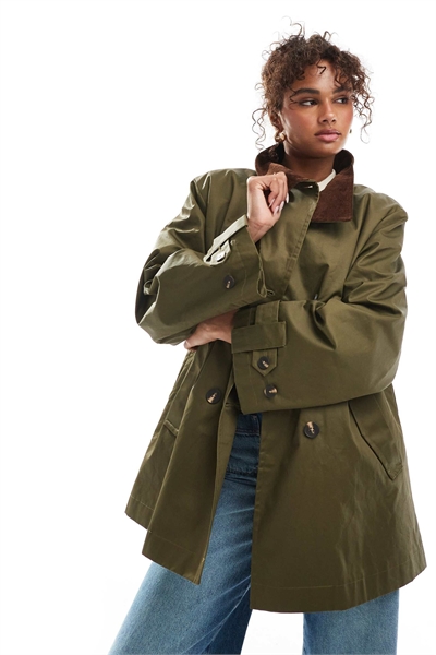 Тренч из вощеной ткани с стеганой подкладкой артикул 142117297