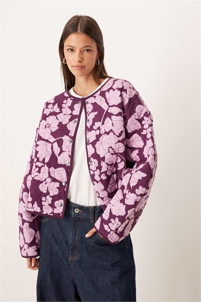 Стеганая куртка с цветочным принтом по всей поверхности артикул 149051444