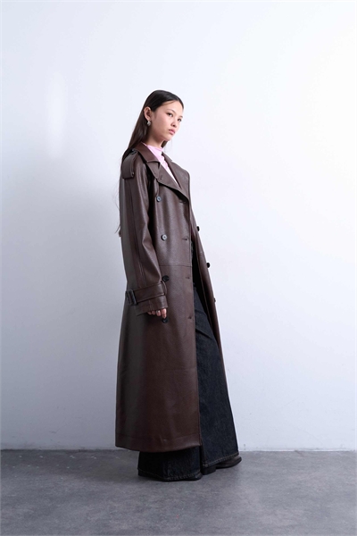 Тренч из искусственной кожи с пузырьковым узором артикул 147867836