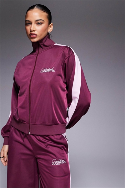 Спортивная кофта Weekend Collective из политрикота с застежкой-молнией, бордового цвета артикул 149853975