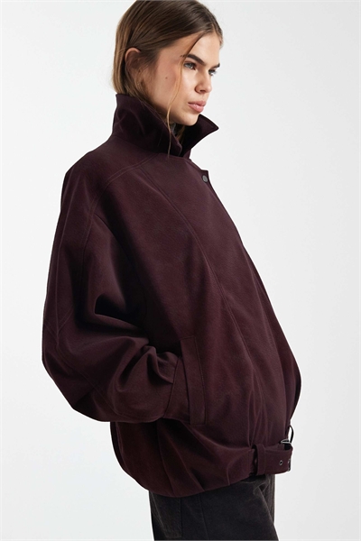 Оверсайз-куртка в стиле байкера из кожи с эффектом потертости артикул 151097454