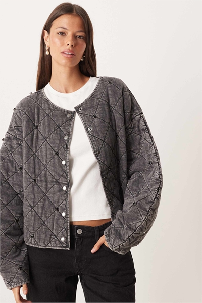 Стеганая куртка с декоративными элементами артикул 149656957