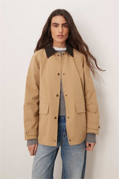Куртка-барн с воротником из шнурка, светло-коричневая артикул 152931574