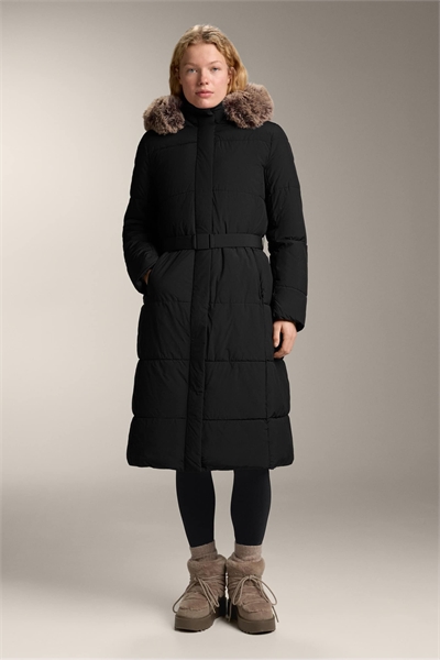 Водоотталкивающая длинная куртка с утеплителем Primaloft® черного цвета артикул 154138718