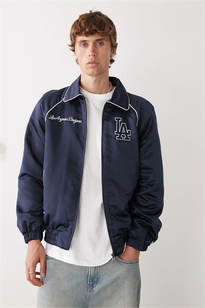 Куртка-бомбер LA Dodgers из темно-синего атласа артикул 150331277