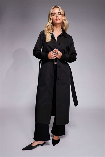 Тренч средней длины с поясом и карманами артикул 149597503