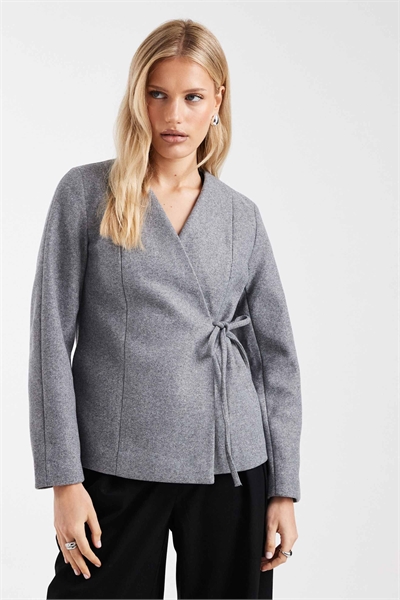 Куртка с завязками по бокам серого цвета артикул 154119771