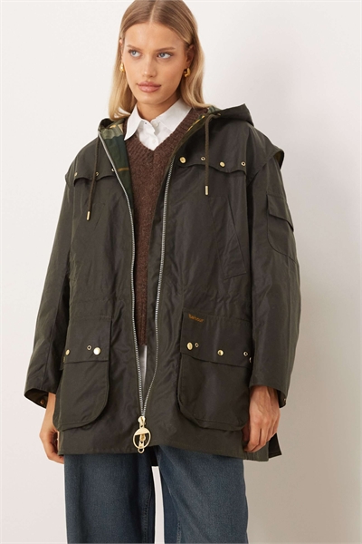 Вощеная куртка Aberford с капюшоном и застежками-кнопками оливкового цвета артикул 153116618