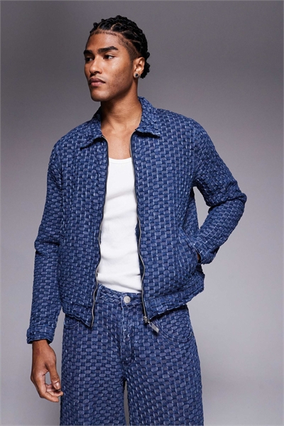 Джинсовая куртка с застежкой-молнией, комплект в голубом цвете артикул 151096699