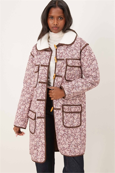 Пальто с воротником из борго и карманами с подкладкой от Marlene артикул 150701413