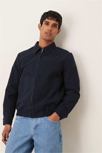 Куртка на молнии с воротником темно-синего цвета артикул 139434815