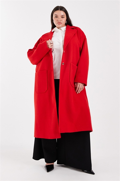 Длинное пальто-пальто в стиле «дад» с закругленными линиями артикул 150776609