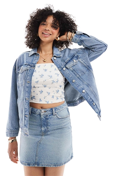 Джинсовая куртка свободного кроя артикул 143299941