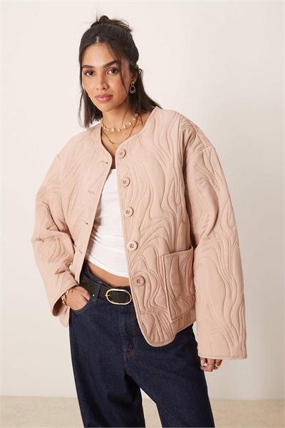 Куртка из хлопчатобумажной ткани с текстурной стеганой поверхностью артикул 140261589