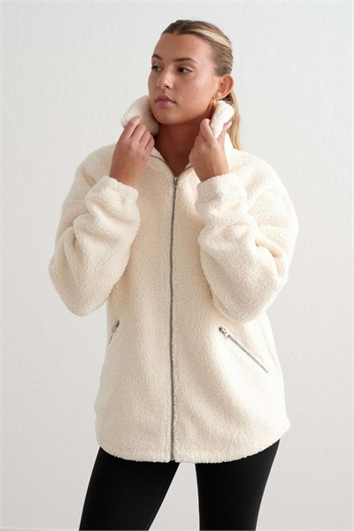 Белая куртка Teddy Borg с воротником-воронкой и застежкой-молнией, белого цвета - БЕЛЫЙ - БЕЛЫЙ артикул 143108224