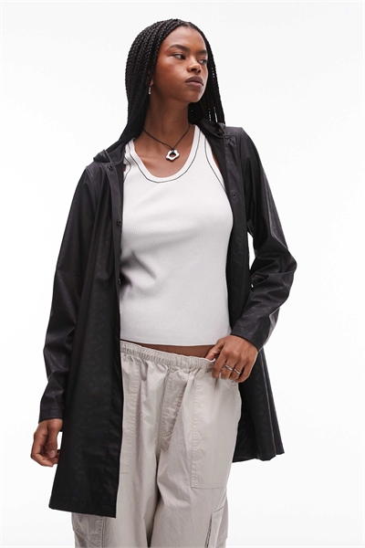 Водонепроницаемая куртка А-силуэта с логотипом в тон артикул 142087792