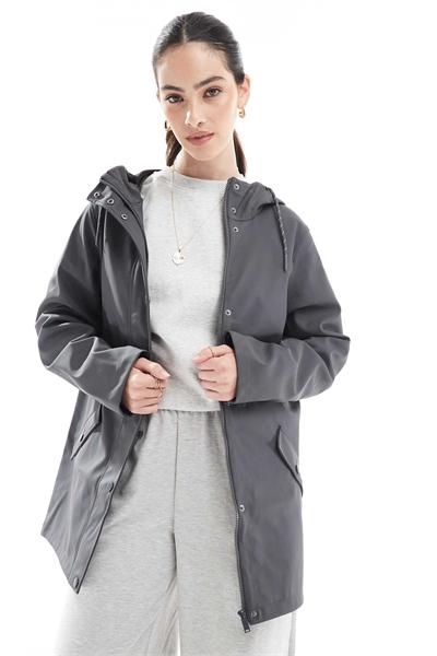 Дождевая куртка с капюшоном, цвет асфальт артикул 141186413