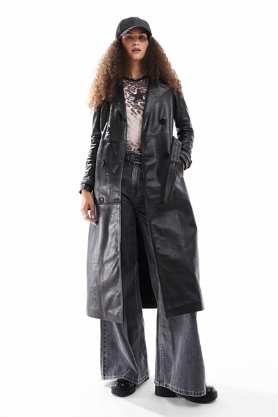 Тренч из натуральной кожи артикул 138700369