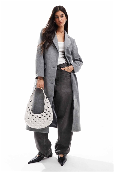 Длинное формальное пальто серого цвета артикул 136692085