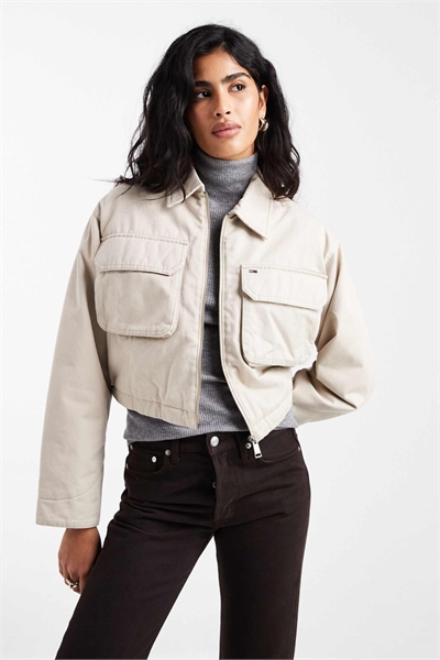 Короткая куртка с карманами в стиле рабочей одежды артикул 151341647