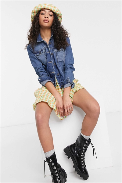 Джинсовая куртка синего цвета артикул 117743565