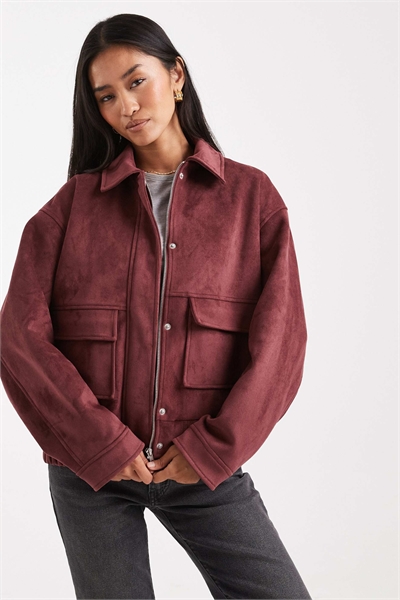 Куртка-бомбер из искусственной замши артикул 148416764