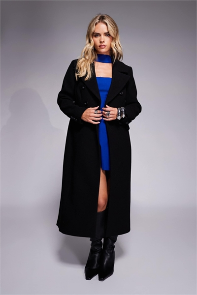 Длинное пальто-макси в стиле «смарт» артикул 149597501