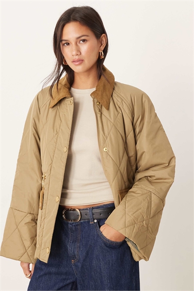 Куртка Марта с стеганым узором, военно-коричневого цвета/старинный тартан артикул 149963348