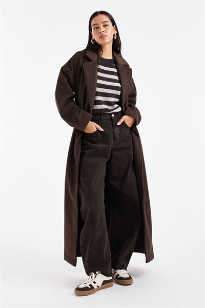 Элегантное длинное пальто из смешанной шерсти премиум-класса артикул 150263462