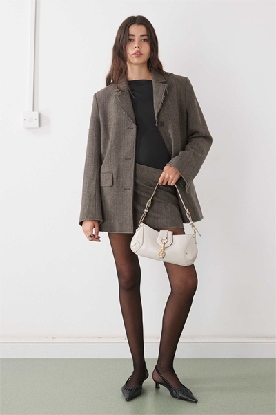 Блейзер свободного кроя из смешанной шерсти с необработанными краями co-ord артикул 150042959