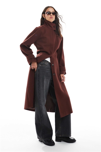 Тренч с воротником-воронкой и удлиненным силуэтом артикул 142116326