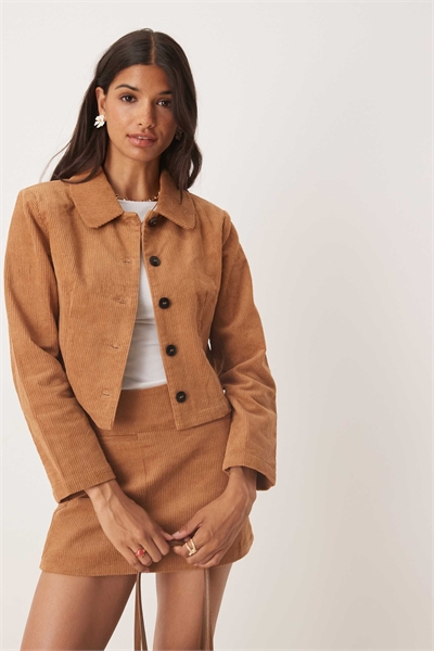 Куртка Crop Cord из коричневого материала артикул 148922595