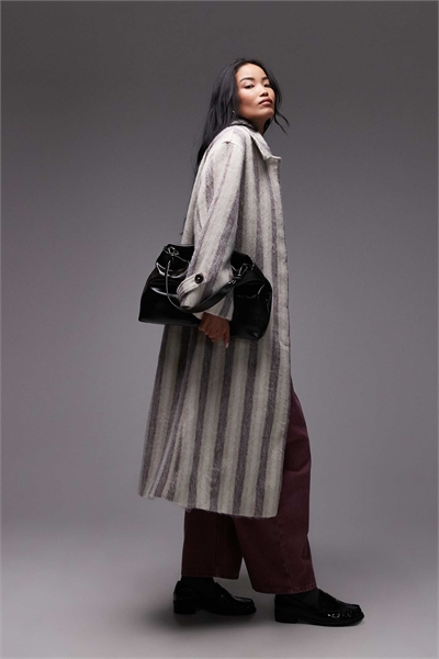 Длинное пальто в полоску от Portobello артикул 150231794