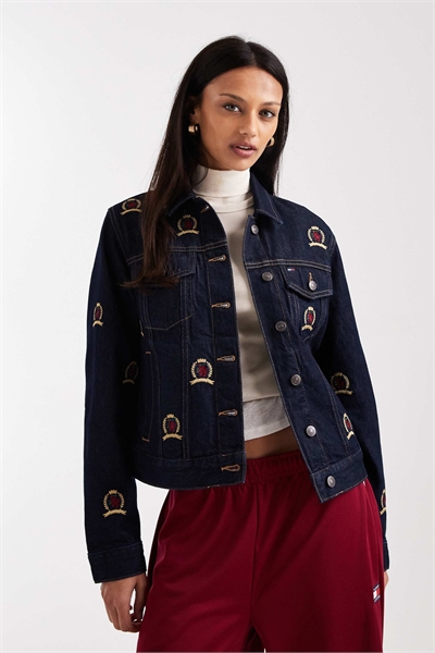 Джинсовая куртка с принтом по всей поверхности артикул 151341613