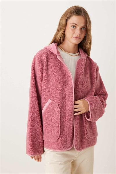 Куртка из смеси флиса и трикотажа с капюшоном артикул 143259975