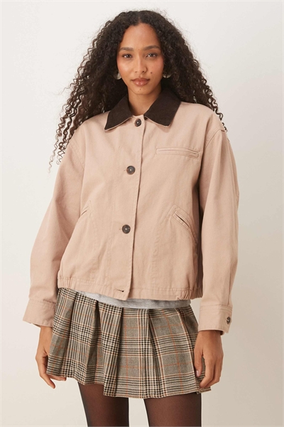 Куртка-бомбер с воротником цвета шоколада артикул 142047407