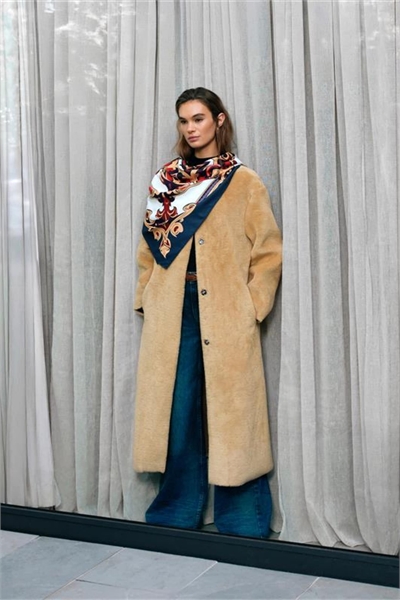 Шерстяное пальто без воротника артикул 144208544