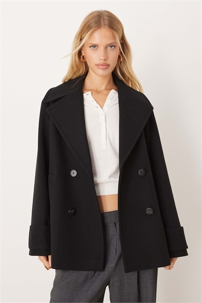 Короткий пиджак с двойной застежкой из смешанной шерсти артикул 150175908