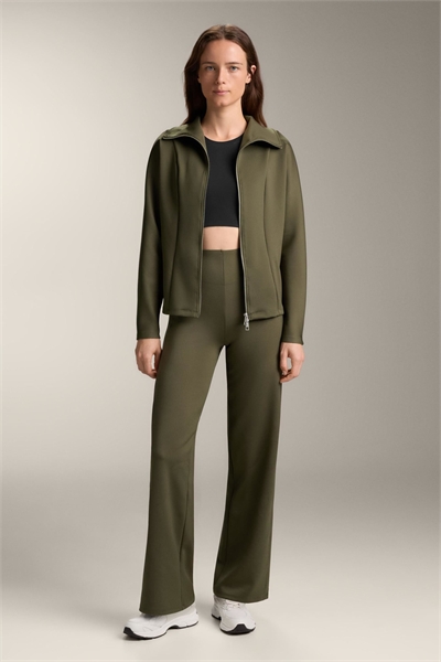 Куртка с двойной застежкой-молнией с эффектом неопрена, зеленого цвета артикул 151668068