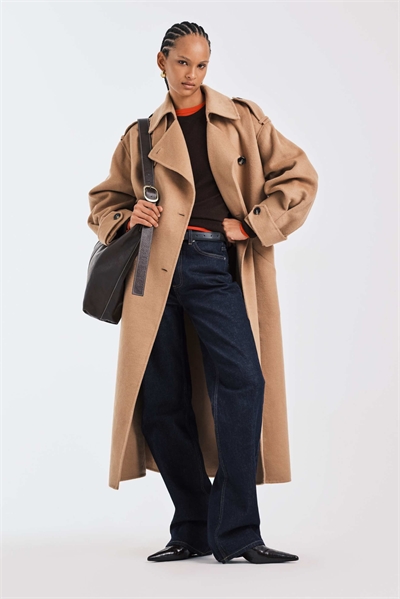 Макси-тренч из высококачественной шерстяной смеси артикул 151636627