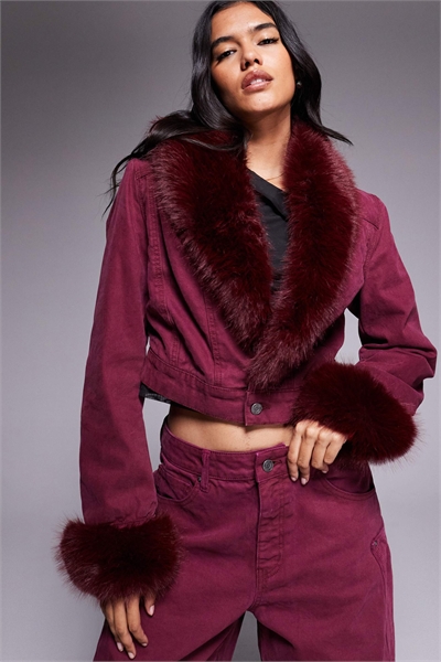 Куртка Марго из искусственного меха в стиле деним co-ord артикул 150393723