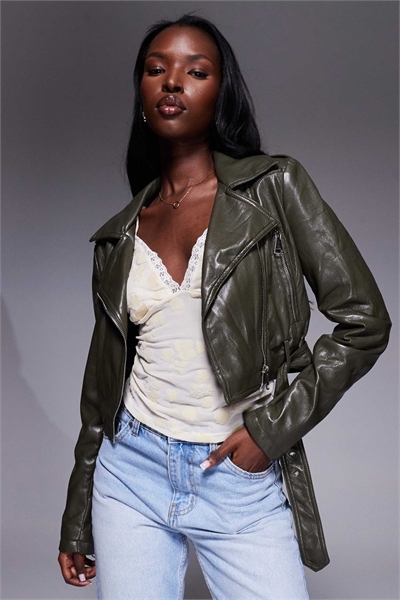 Короткая кожаная куртка-косуха Remy из искусственной кожи артикул 147592003