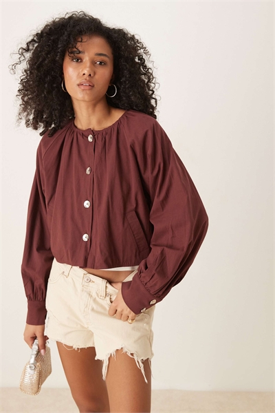 Пиджак с пуговицами спереди и складками артикул 148352557