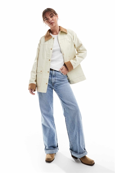 Куртка с воротником на шнурке и вощеной отделкой артикул 140470264