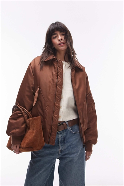 Куртка-бомбер из нейлона с твиловой текстурой артикул 139792888