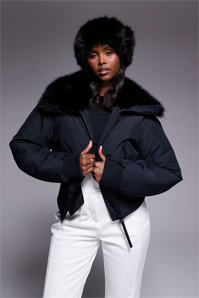 ASOS 4505 Укороченная куртка-бомбер в лыжном стиле с воротником из искусственного меха артикул 144206045